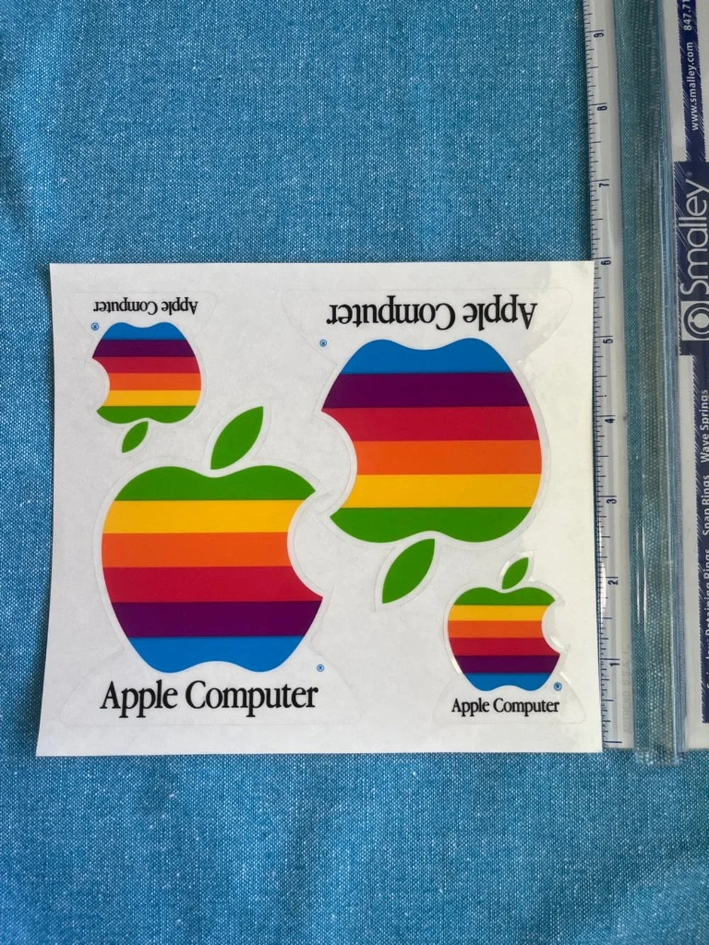 Authentic Vintage Apple Computer Rainbow LogoDecals - 4-Sticker Sheet